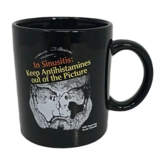 Entex LA PSE Black Coffee Mug Sinusitis MRI Image Pharmaceutical Drug Rep U237 - Picture 2 of 6